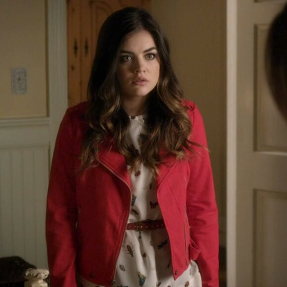 Current/Elliot Denim The Biker Jacket in Victory Red ASO Aria Montgomery - Picture 15 of 16